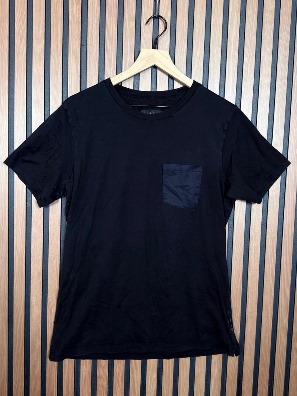 Rag & Bone T Shirt Medium Mens Black Pocket Tee Short Sleeve Casual